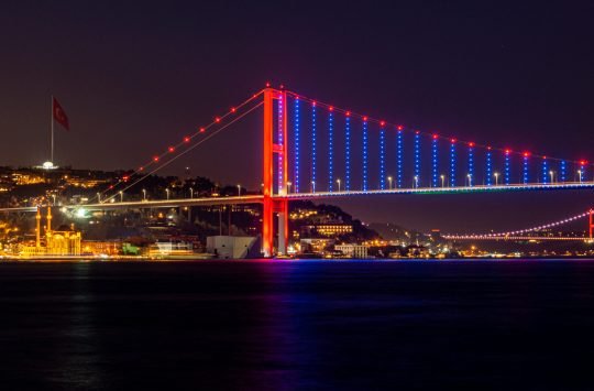 bay bridge at night Istanbul Bosfor bridge bay bridge at night Istanbul Bosfor bridge